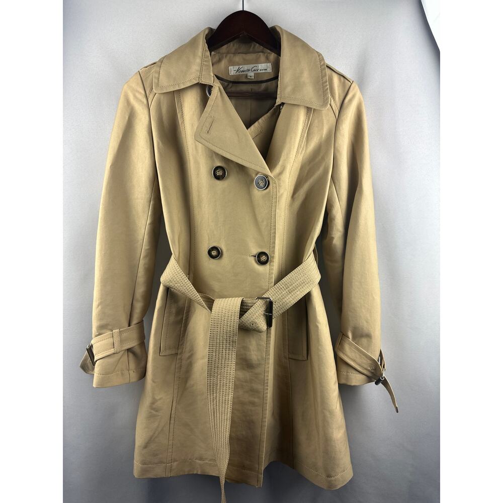 Women’s Kenneth Cole Mid length Beige Trench coat Size M